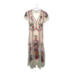 Sundance Cream Garden Soirée Embroidered Dress Maxi Dress Size SP